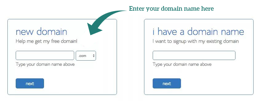 Choosing a domain name with bluehost