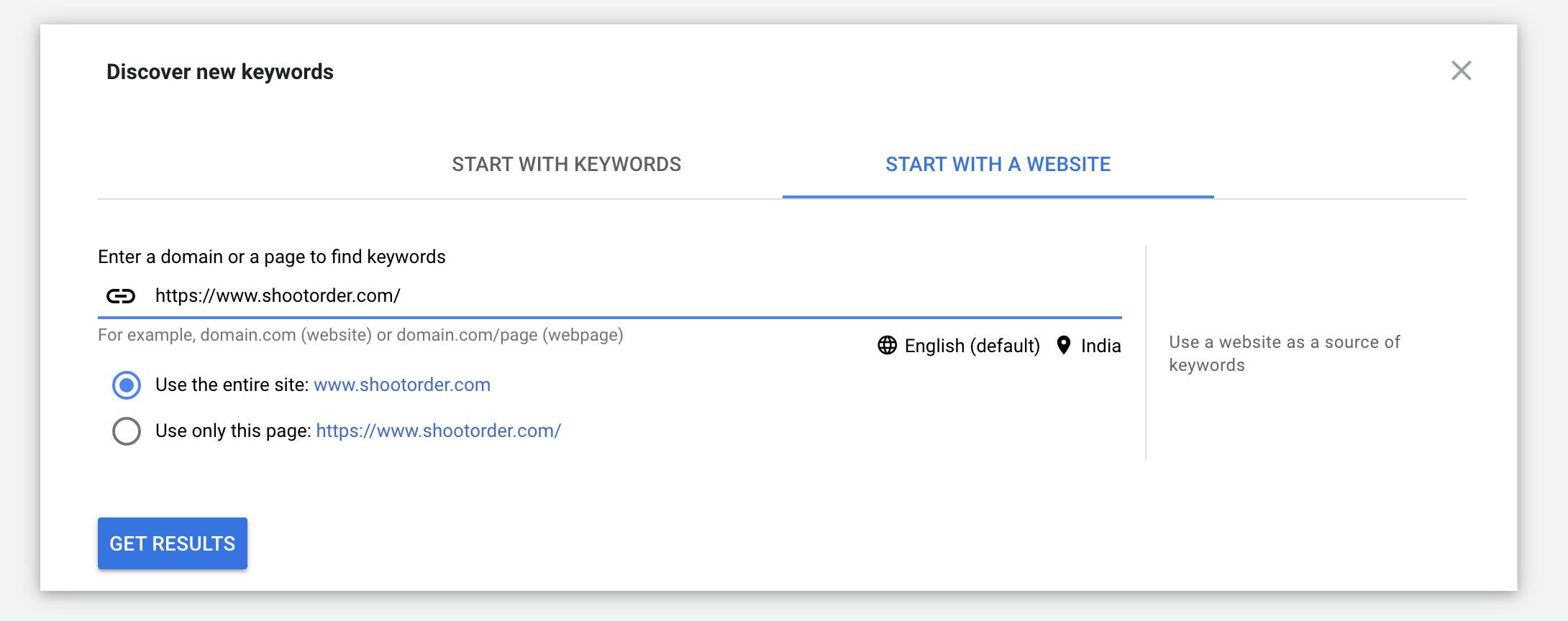 Start with a keyword feature for local seo