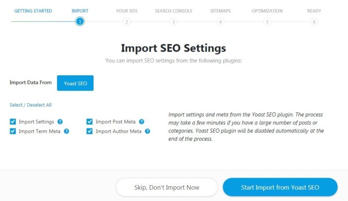 imports seo settings in rankmath