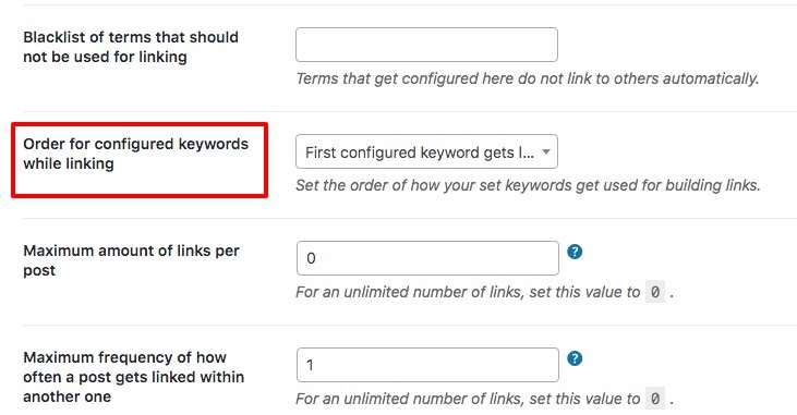 Choose your order while placing keywords.